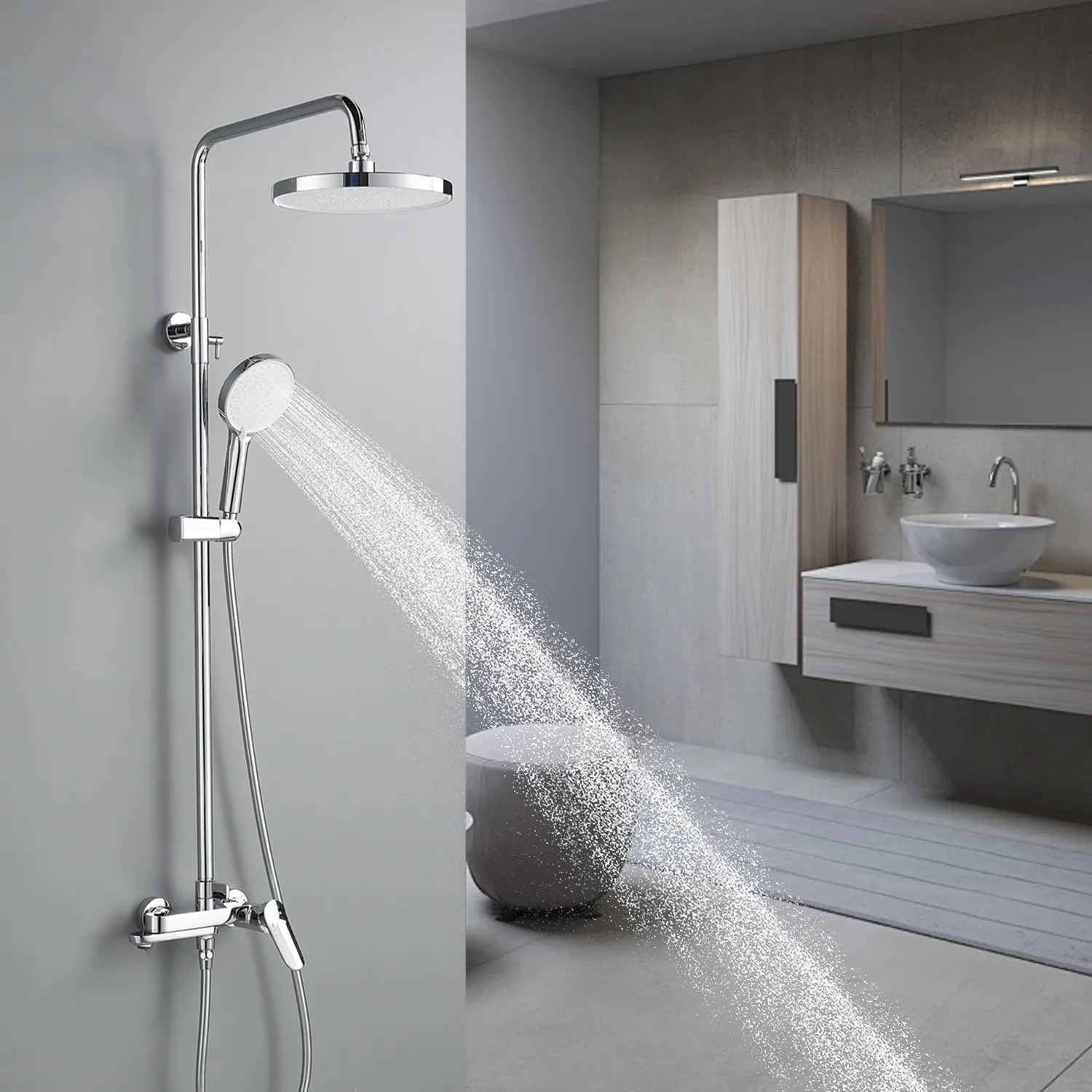 Душевая система Shevanik S4336, хром