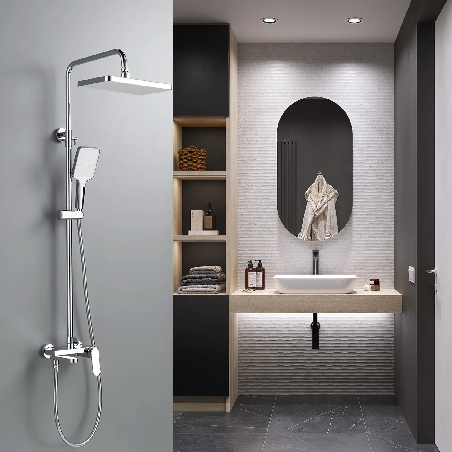 Душевая система Shevanik S4536, хром