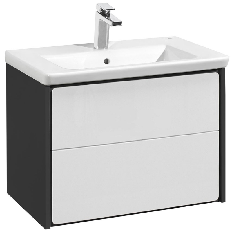 Тумба для ванной Roca Ronda (ZRU9302964) (70 см) белый глянец/антрацит