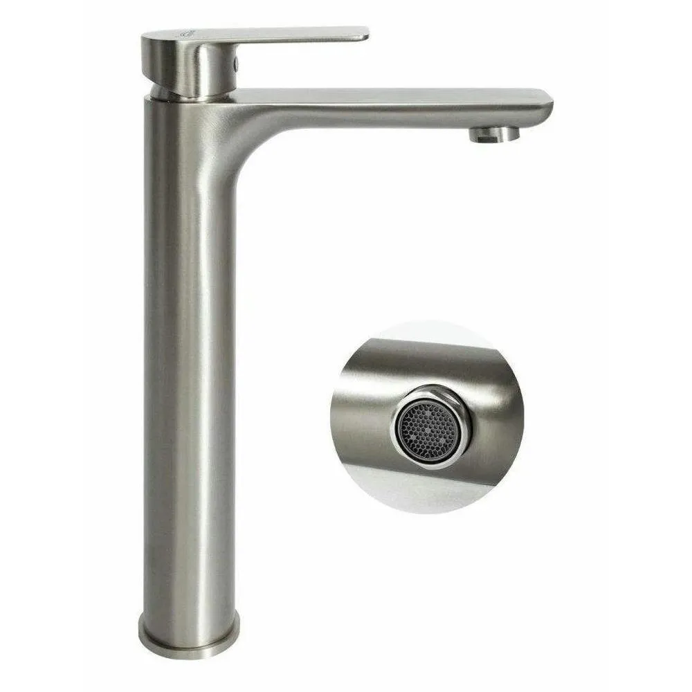 Смеситель для раковины высокий Hansberge H2099NK, никель