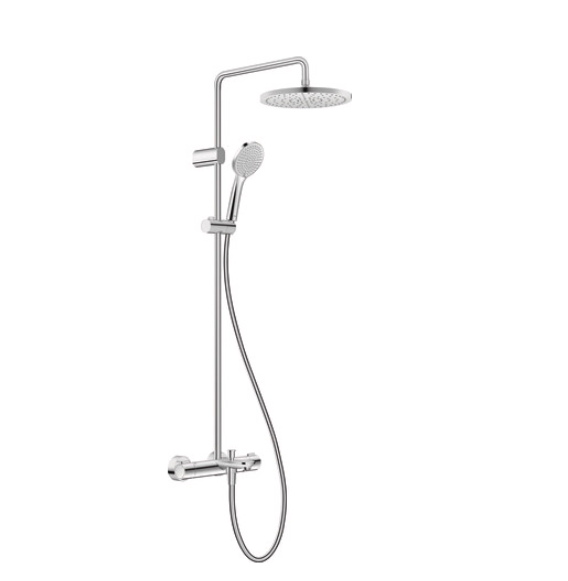 Душевая стойка Duravit Wave, с термостатическим смесителем с изливом, хром (WA5280008C10)