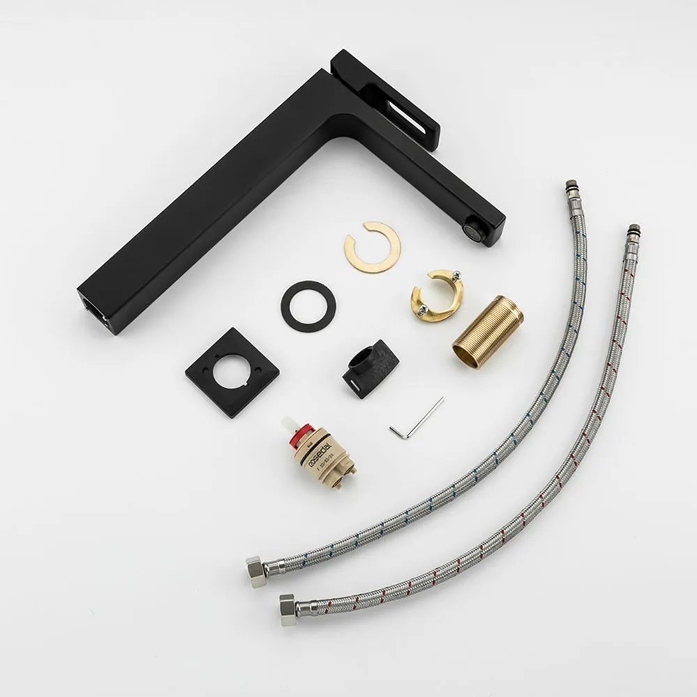 Смеситель для раковины высокий Gappo G1017-62, черный