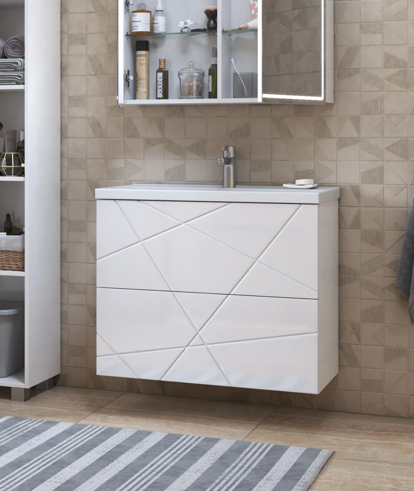 Тумба с раковиной напольная VIGO Geometry tn.bsf.GEO.FOS.70.2Y, 70 см