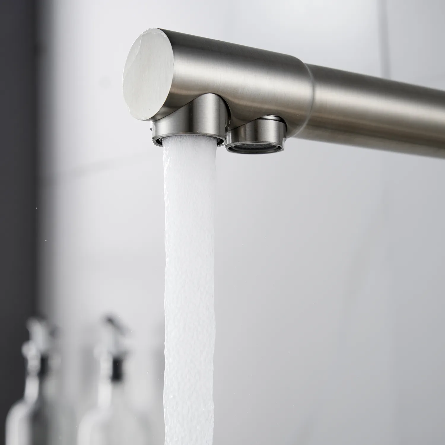 Смеситель для кухни с подключением фильтра Shevanik S248L, сатин