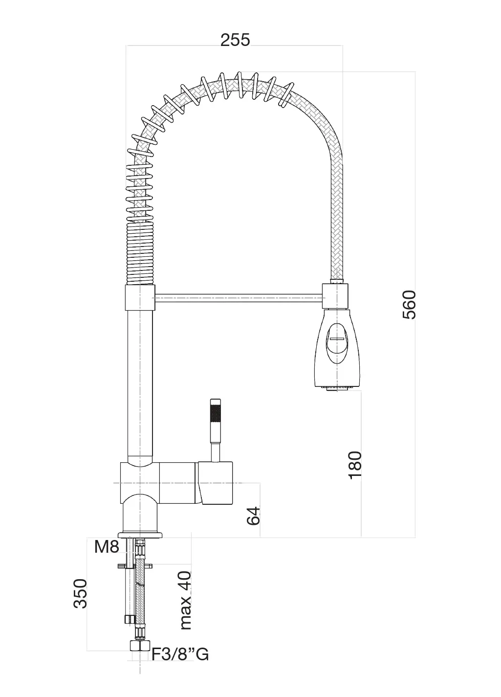 Смеситель для кухни Fiore XENON 44CR5465, хром