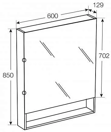 Зеркальный шкаф Roca GAP 600mm (тиковое дерево) Z.RU93.0.284.4