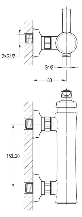 Смеситель для душа Cezares Liberty, хром (LIBERTY-F-D-01)
