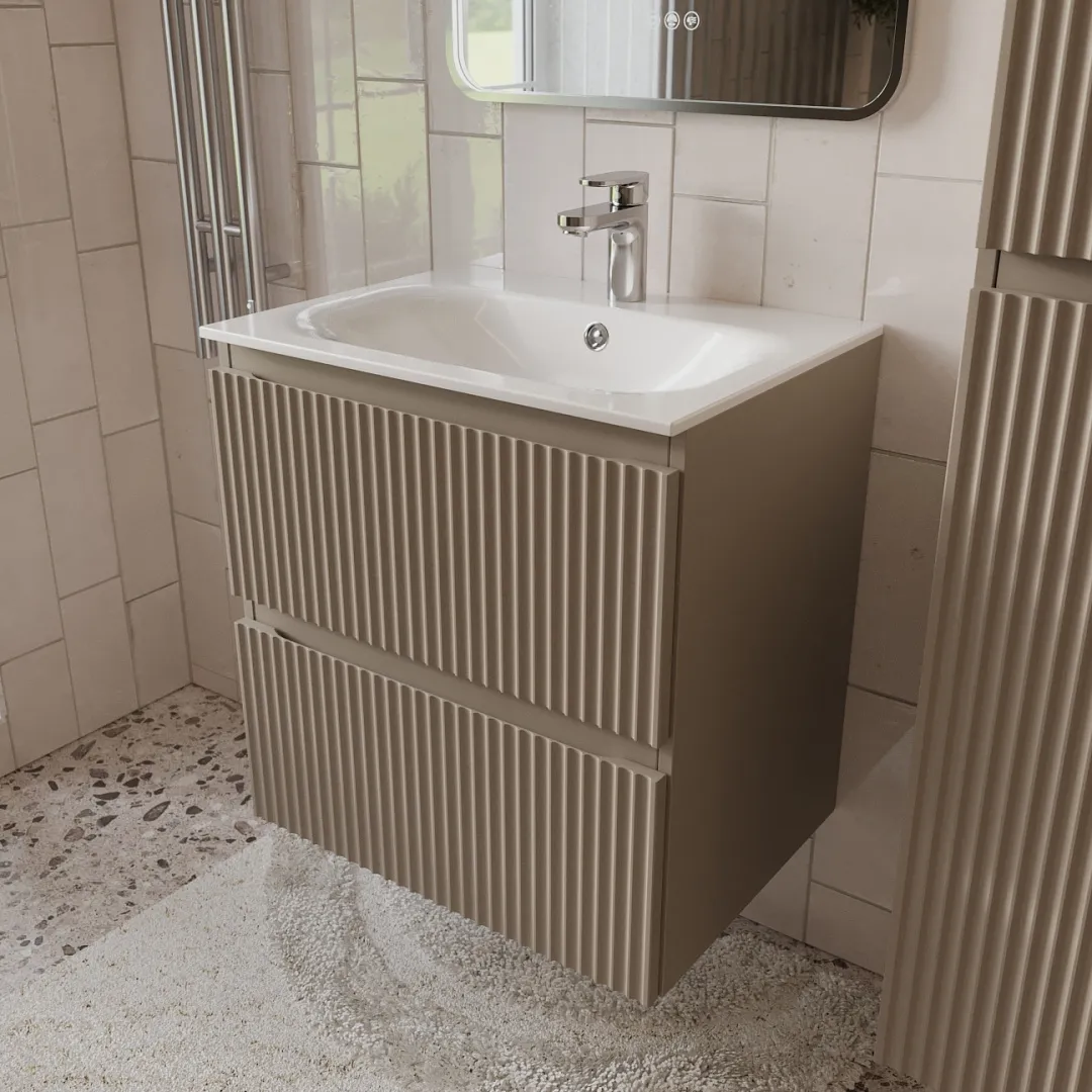 Тумба с раковиной подвесная (80см) Terminus Sicilia SIC10602200501O, капучино