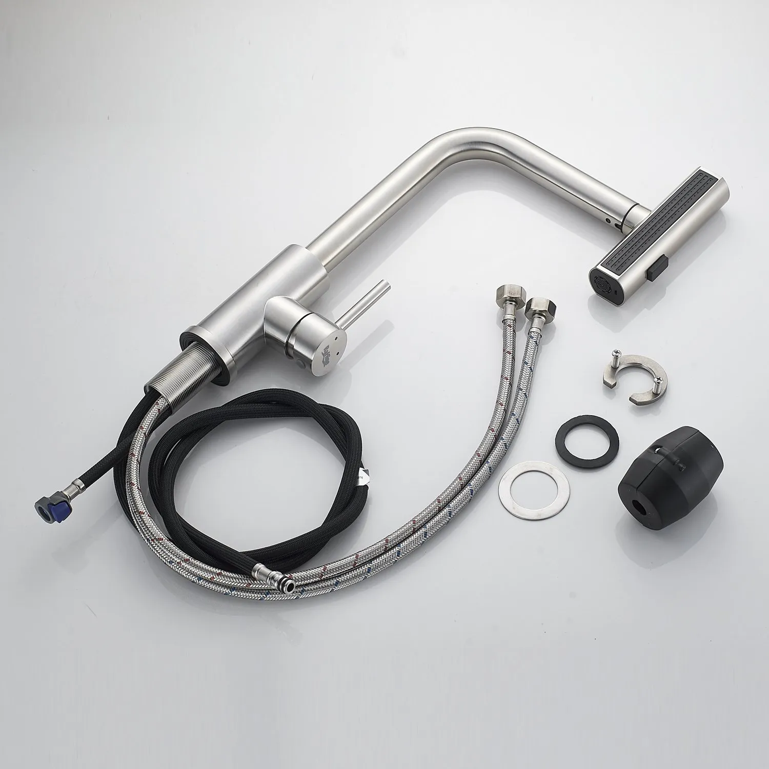 Смеситель для кухни с мультифункциональным изливом Raffine F203L, сатин