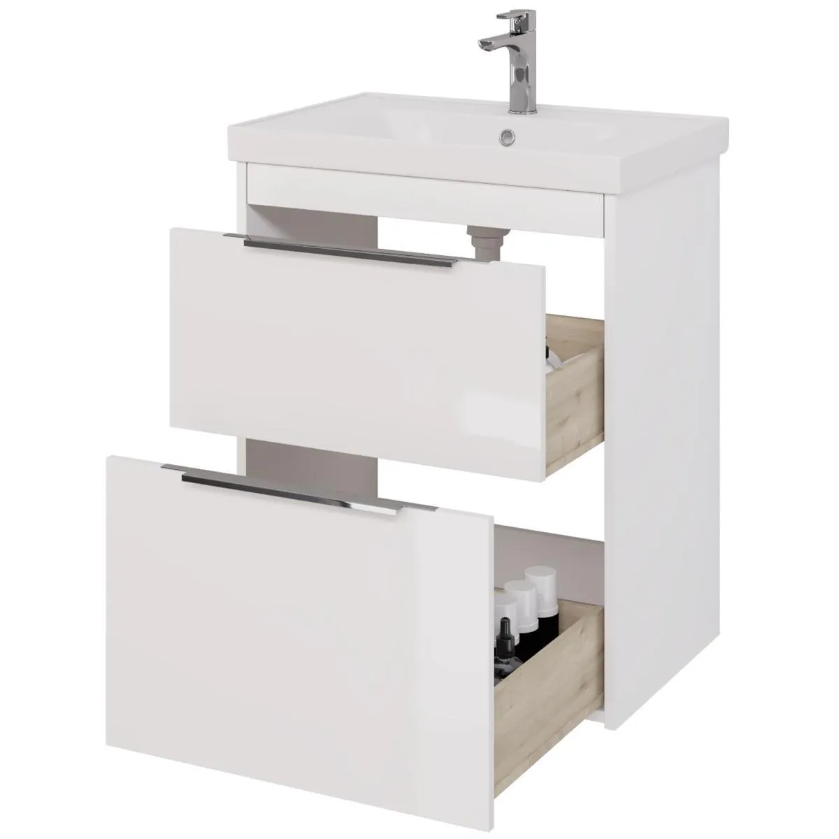 Тумба с раковиной подвесная/напольная Dreja Prime 70 см, белый