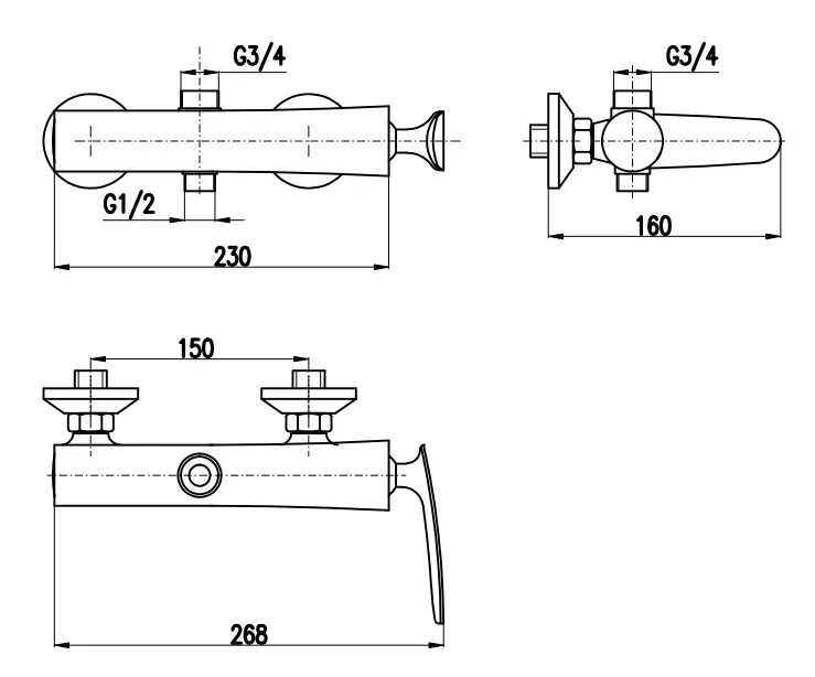 Смеситель для душа Rav Slezak Tigris TG182.5