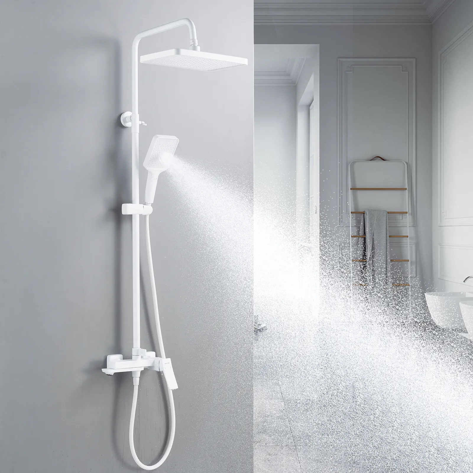 Душевая система Shevanik S4436C, белый