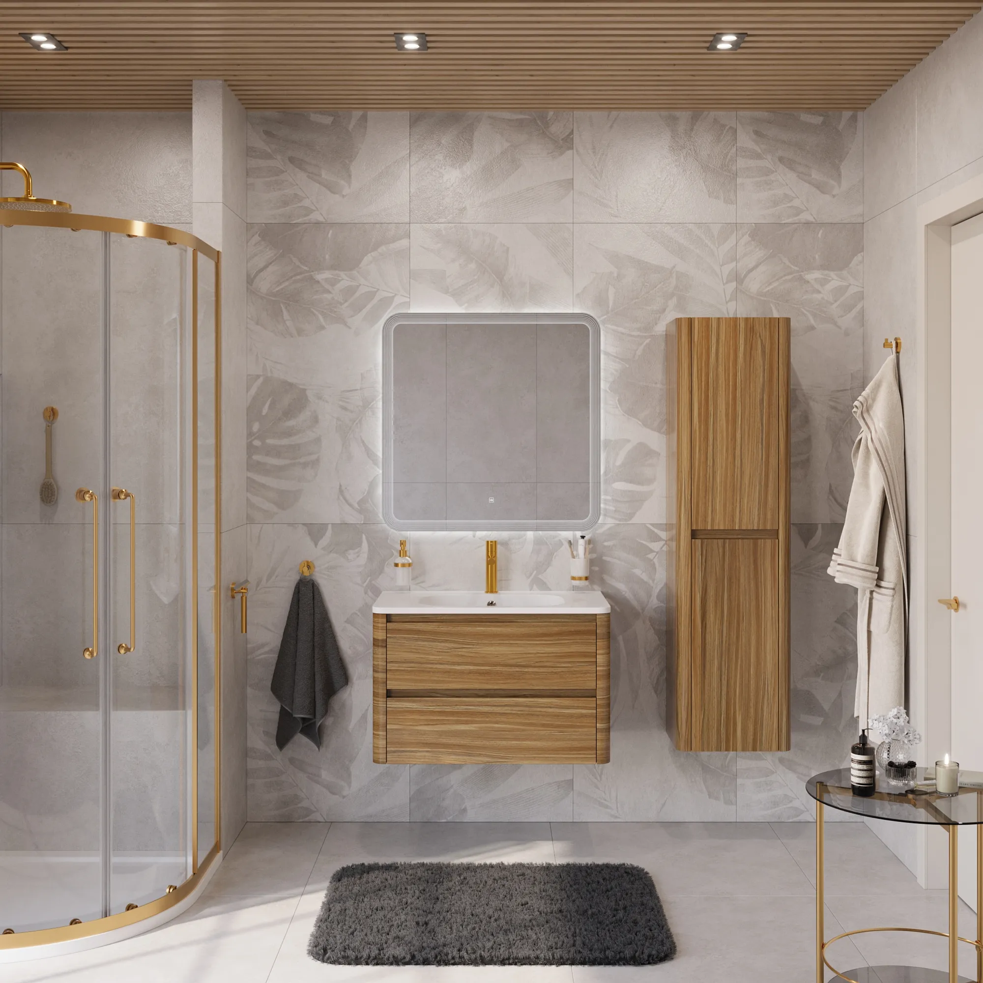 Шкаф-пенал подвесной Cezares Relax 400х300х1500, Дуб карамельный (RELAX-1500-2A-SO-RC-P)