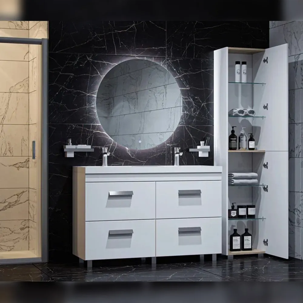 Тумба с раковиной напольная Velvex Orlando tn.ORL.CLA.120.4Y белый матовый, 120 см