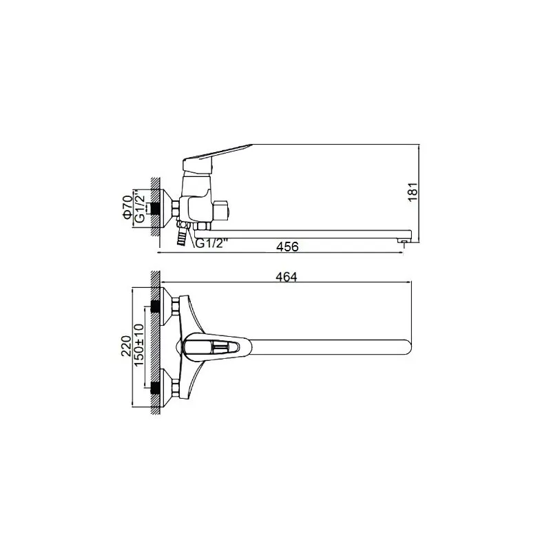 Смеситель для ванны D-Lin D146429, хром
