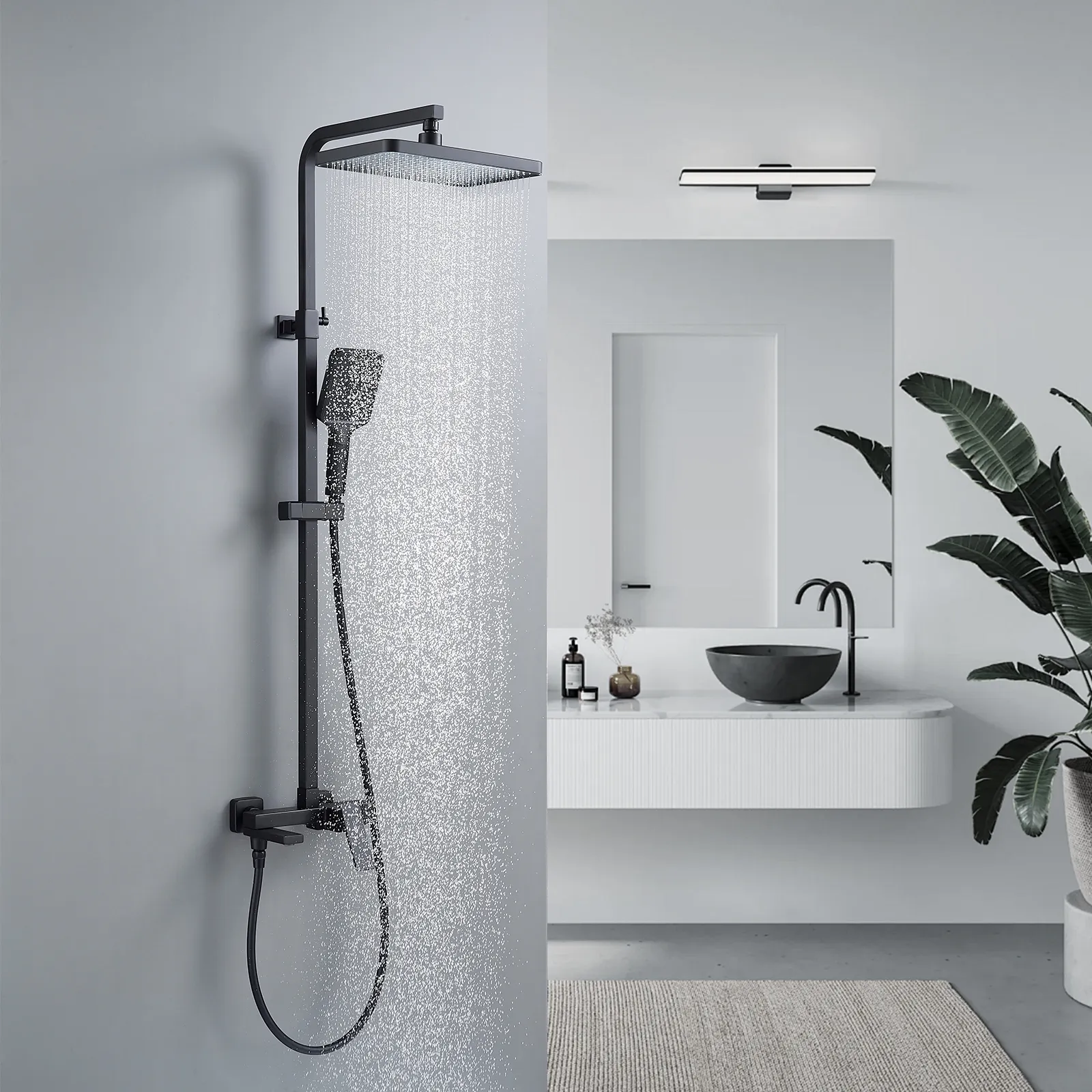 Душевая система Shevanik S4636H, черный