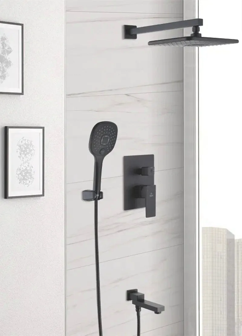 Душевая система встраиваемая Rose R2835H, черный