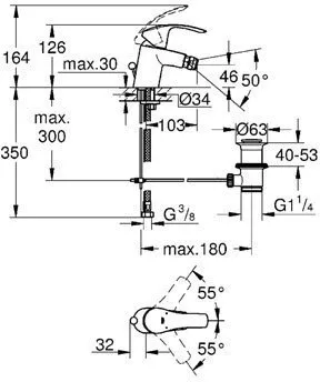 Смеситель для биде Grohe Eurosmart New 32929002 хром