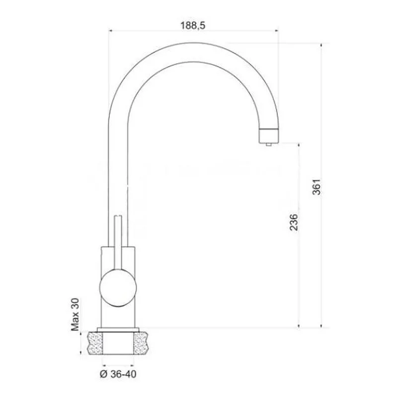 Смеситель для кухни с подключением фильтра для воды D-Lin D159315,  хром