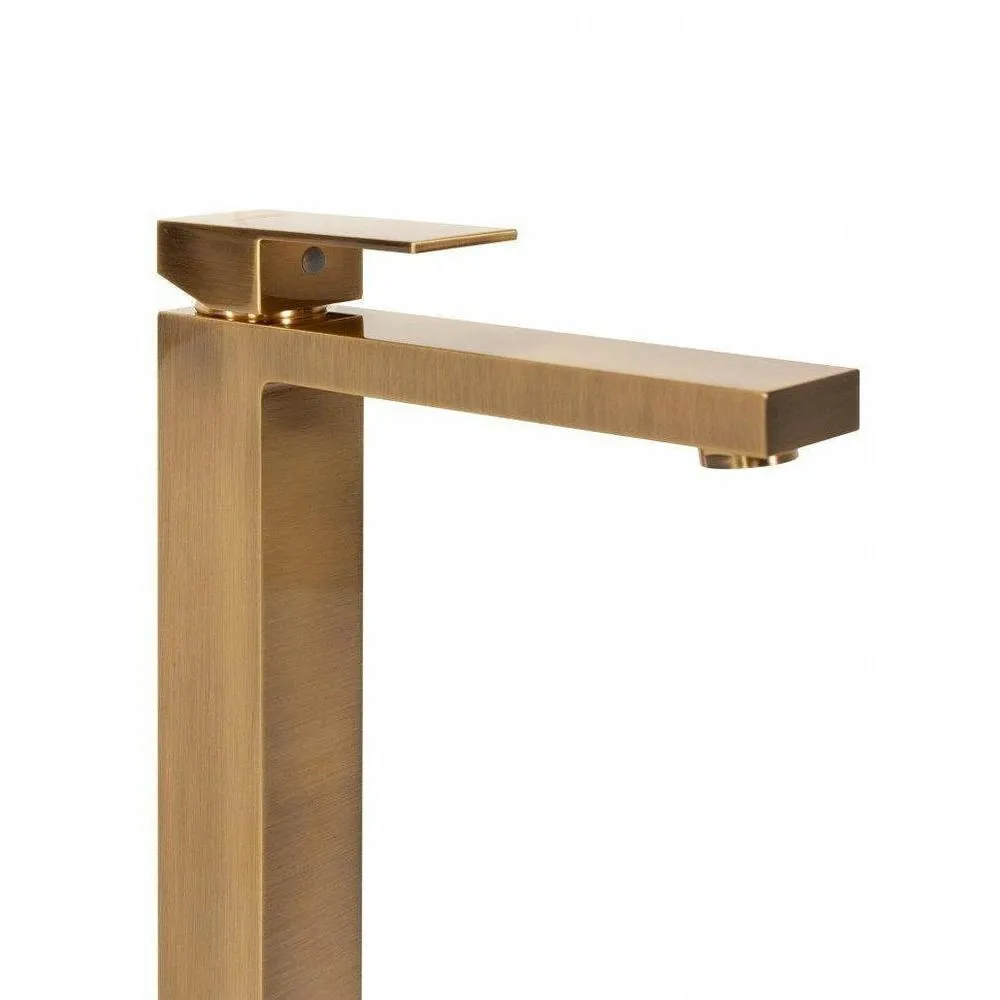 Смеситель для раковины высокий Hansberge H2070BR, бронза