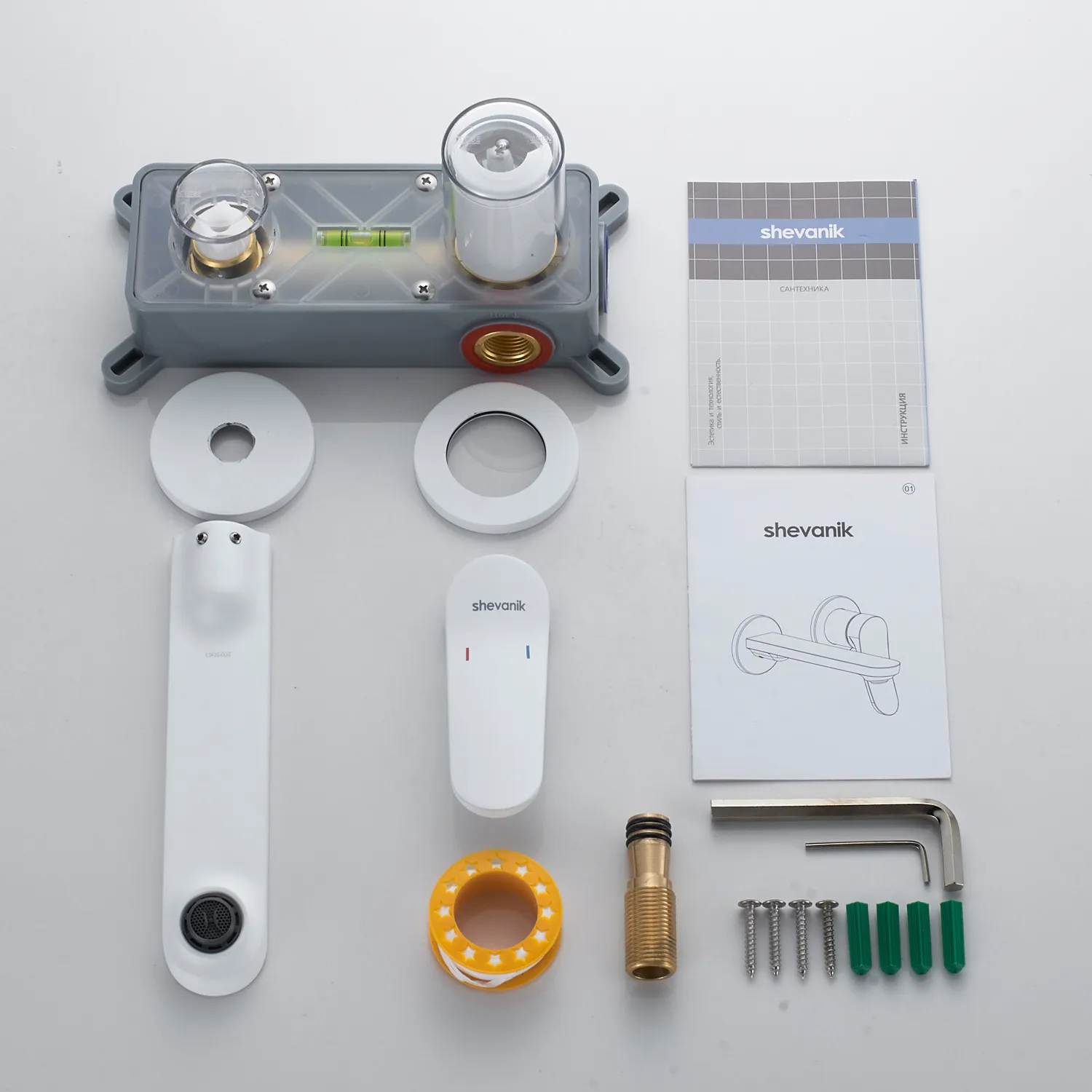 Смеситель для раковины встраиваемый Shevanik S4341C, белый