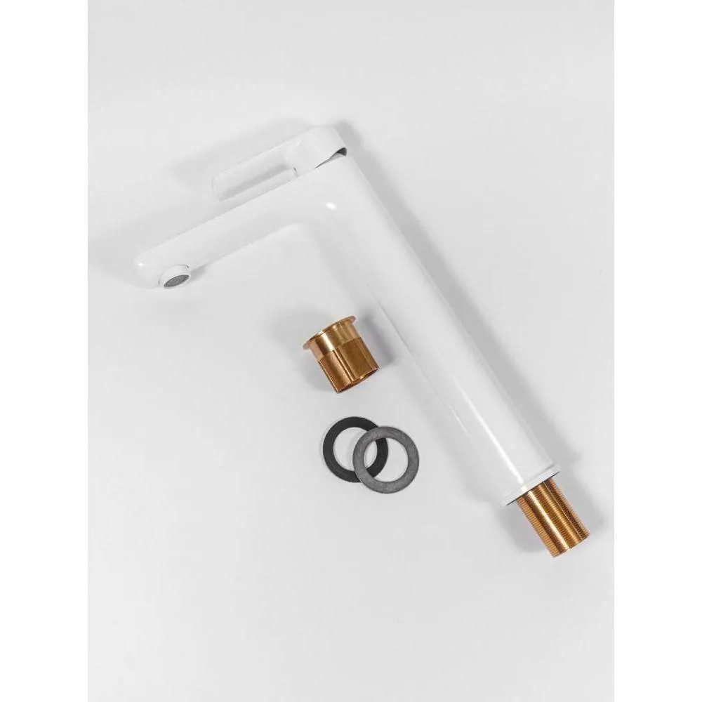 Смеситель для раковины высокий Hansberge H2099WW, белый