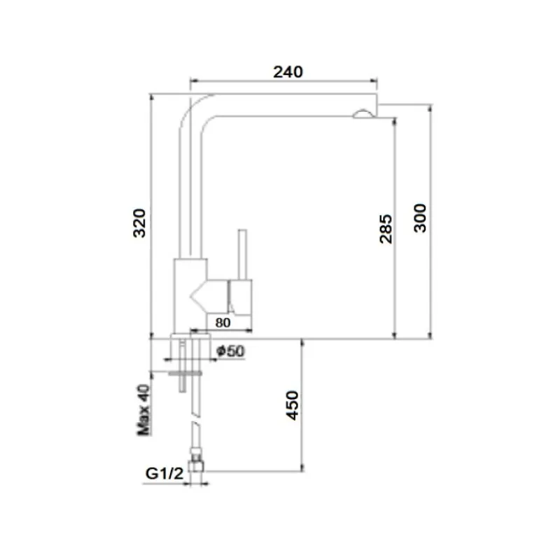 Смеситель для кухни Webert London LO920302015, хром