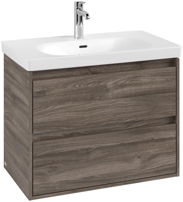 Тумба под раковину Villeroy & Boch Skyla, 2 выдвижных ящика 772 x 596 x 439, Stone Oak (C79600RK)