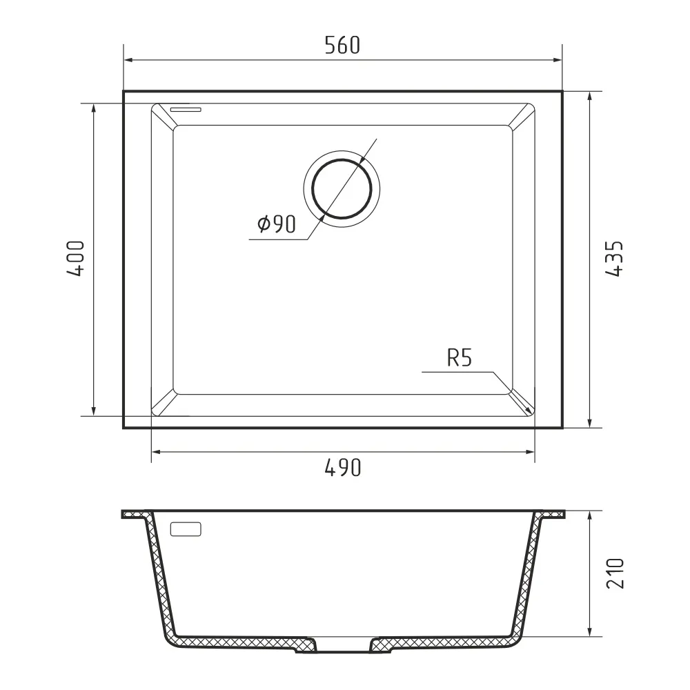 Кухонная мойка Rivelato STRIA SR-5649, коричневый