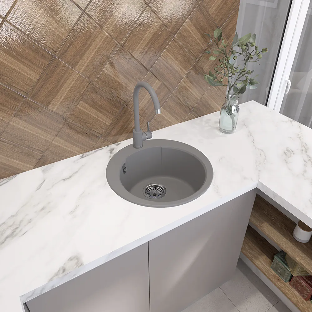 Смеситель для кухни GranFest Z-5410, темно-серый