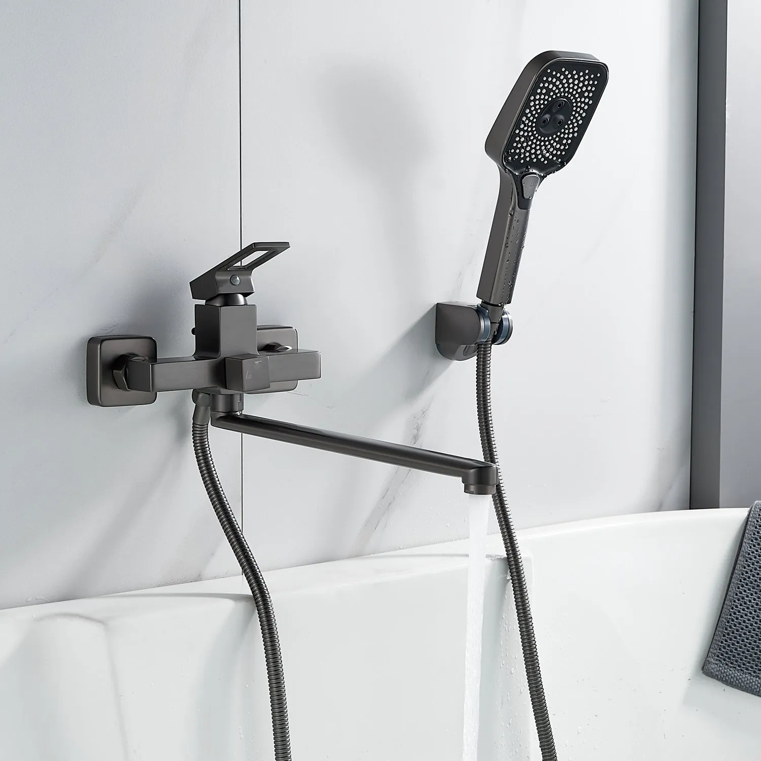 Смеситель для ванны Raffine F2296T, оружейная сталь