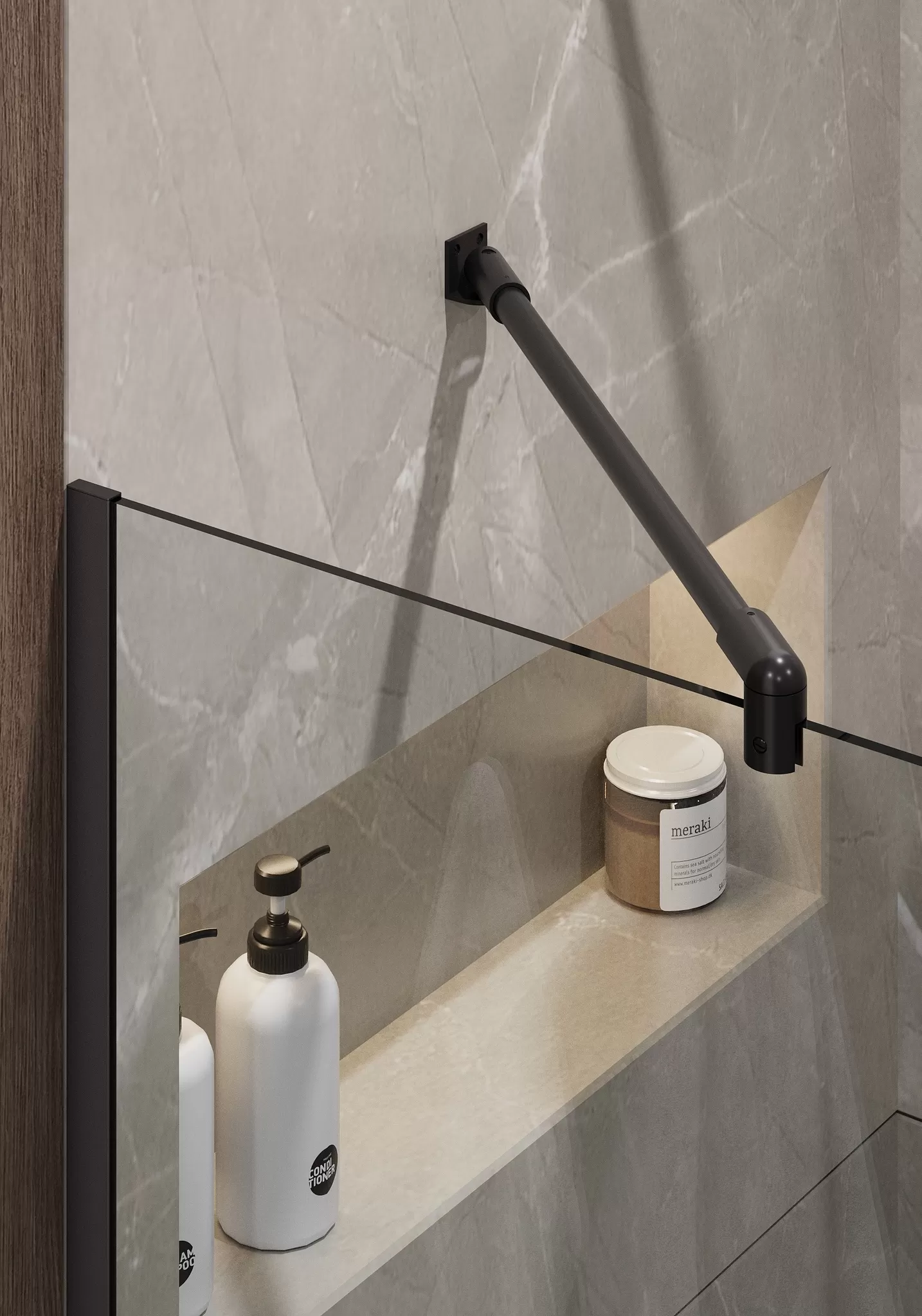 Душевая перегородка Timo TP-1190/03C-8 в узком  профиле 1950*1190, стекло прозрачное 8 мм (T10)