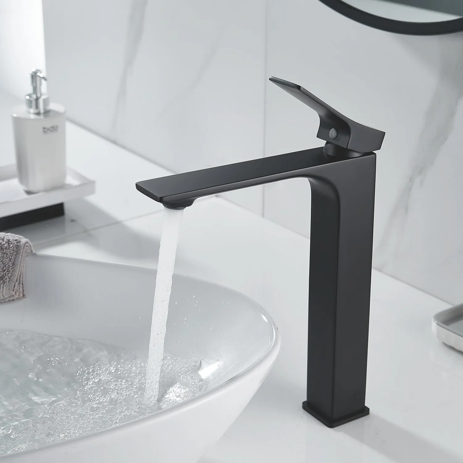 Смеситель для раковины высокий Shevanik S6111H, черный