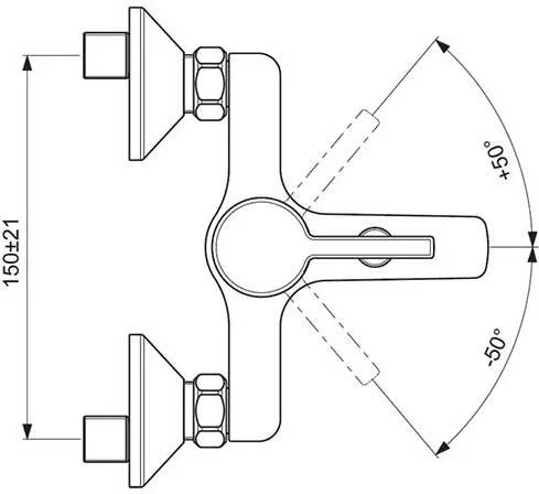 Смеситель Vidima Logik для ванны/душа, душевой гарнитур в комплекте (BA279AA)