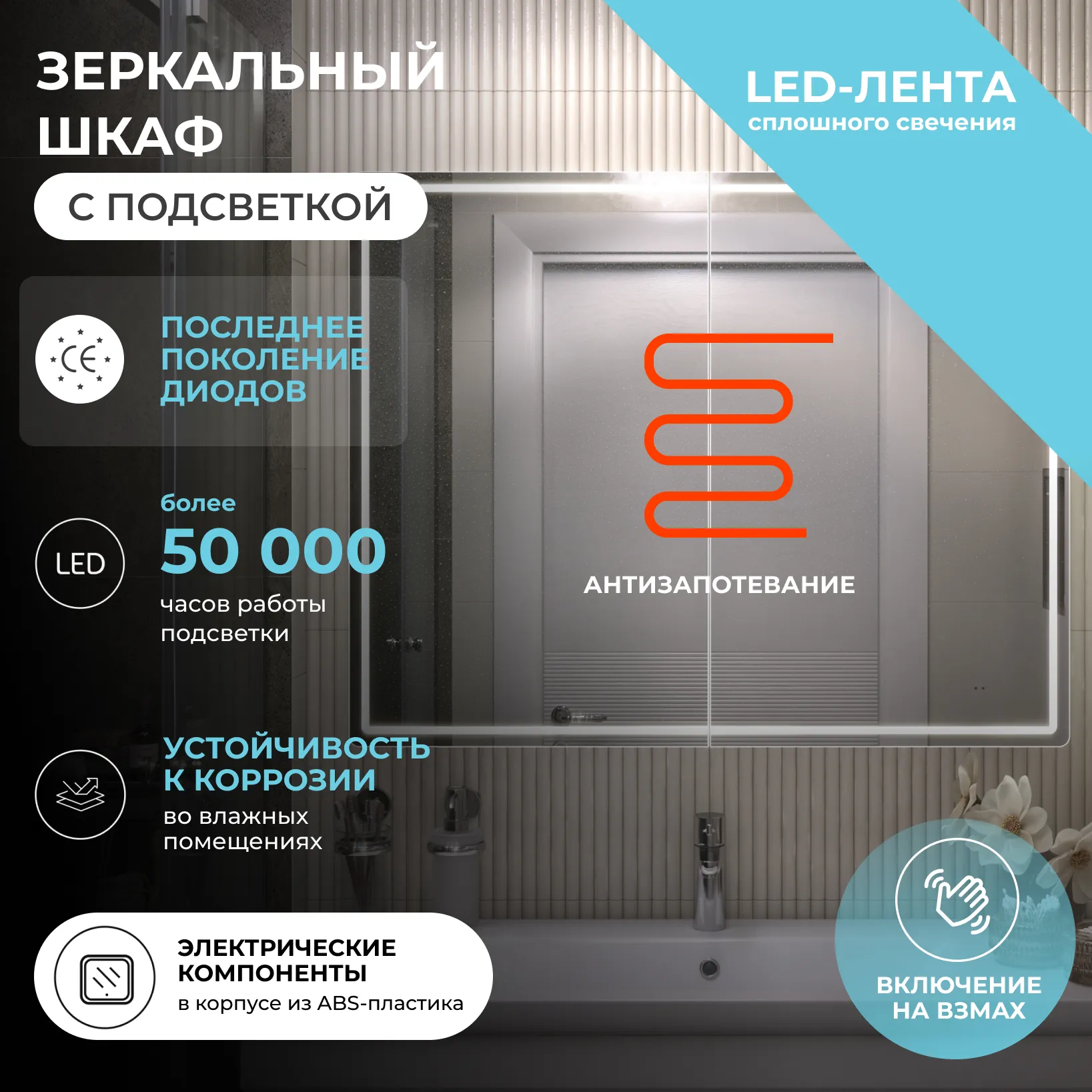 Шкаф VIGO навесной Geometry Comfort 1000 с зеркалом (222)
