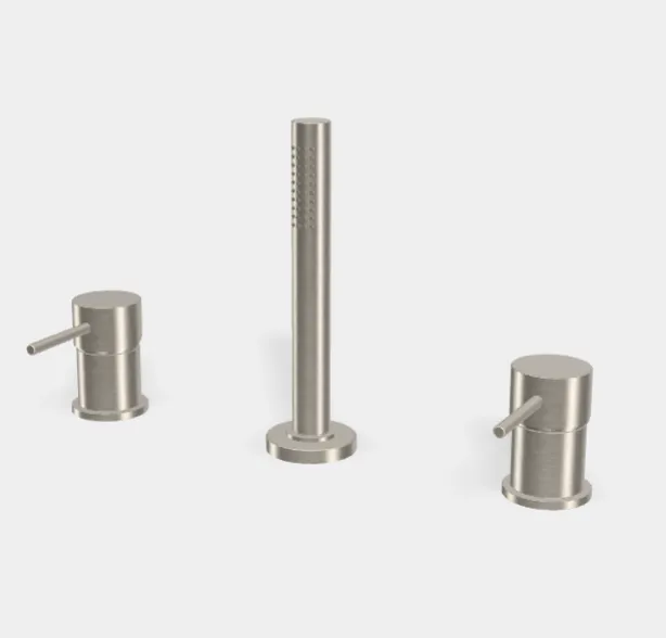 Смеситель для ванны и душа Fima Carlo Frattini Spillo Up, на 2 потребителя, никель брашированный (F3044/1NSN)