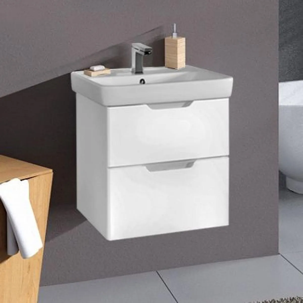 Тумба под раковину подвесная Dreja Q 80 см, белый