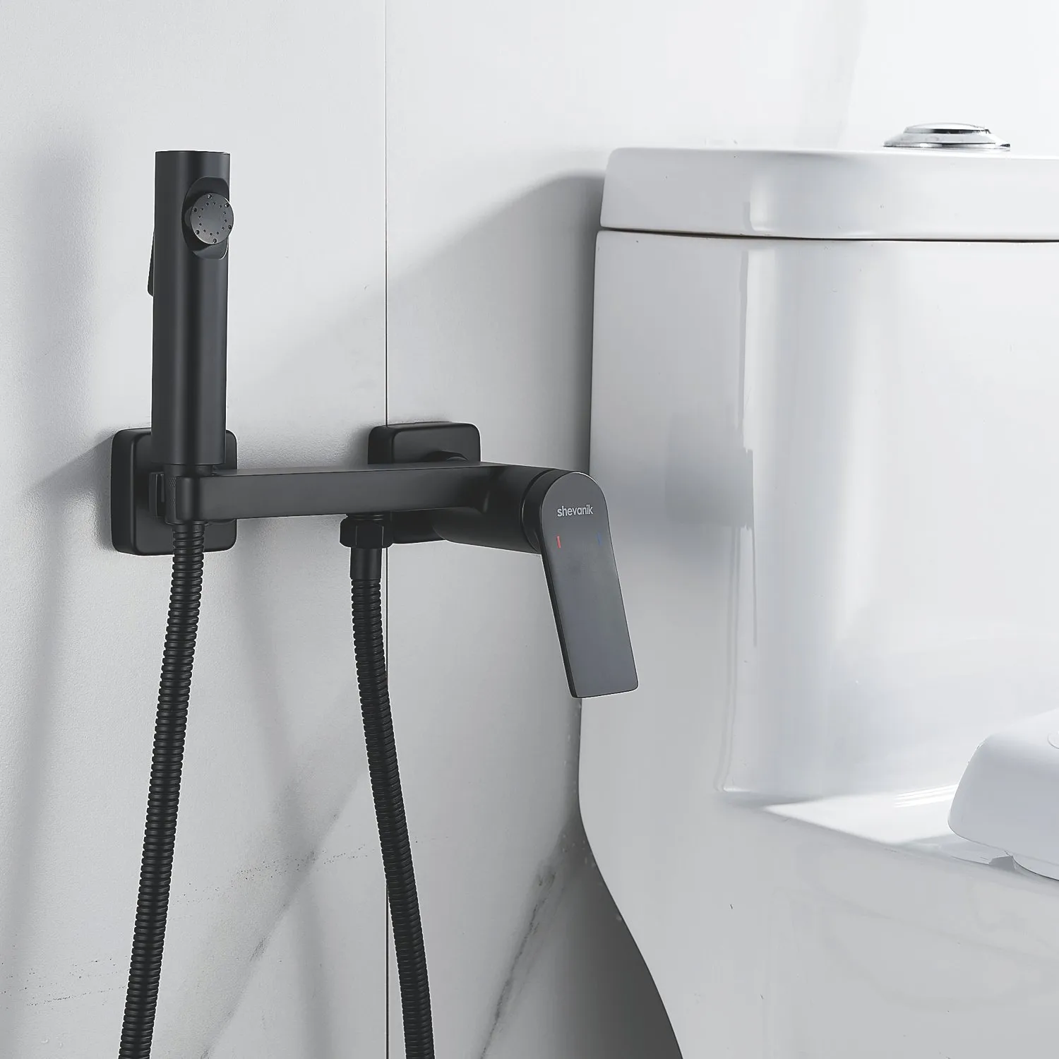 Гигиенический душ со смесителем Shevanik S4105H-1, черный