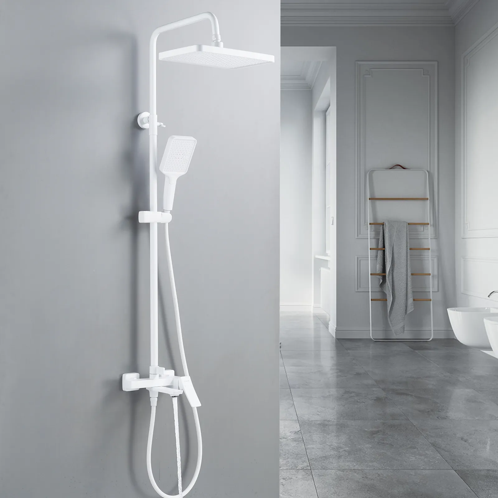 Душевая система Shevanik S4436C, белый