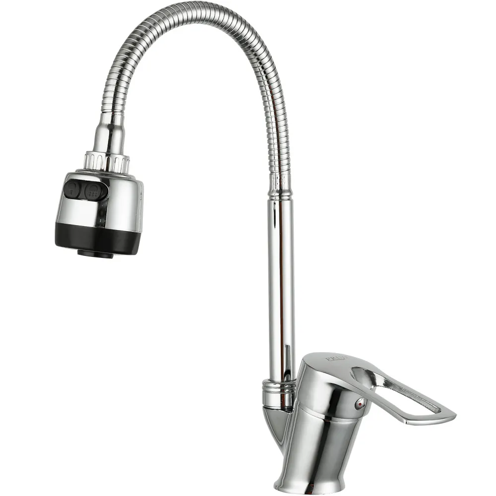 Смеситель для кухни с гибким изливом и режимом душ FRUD R41055-1, хром