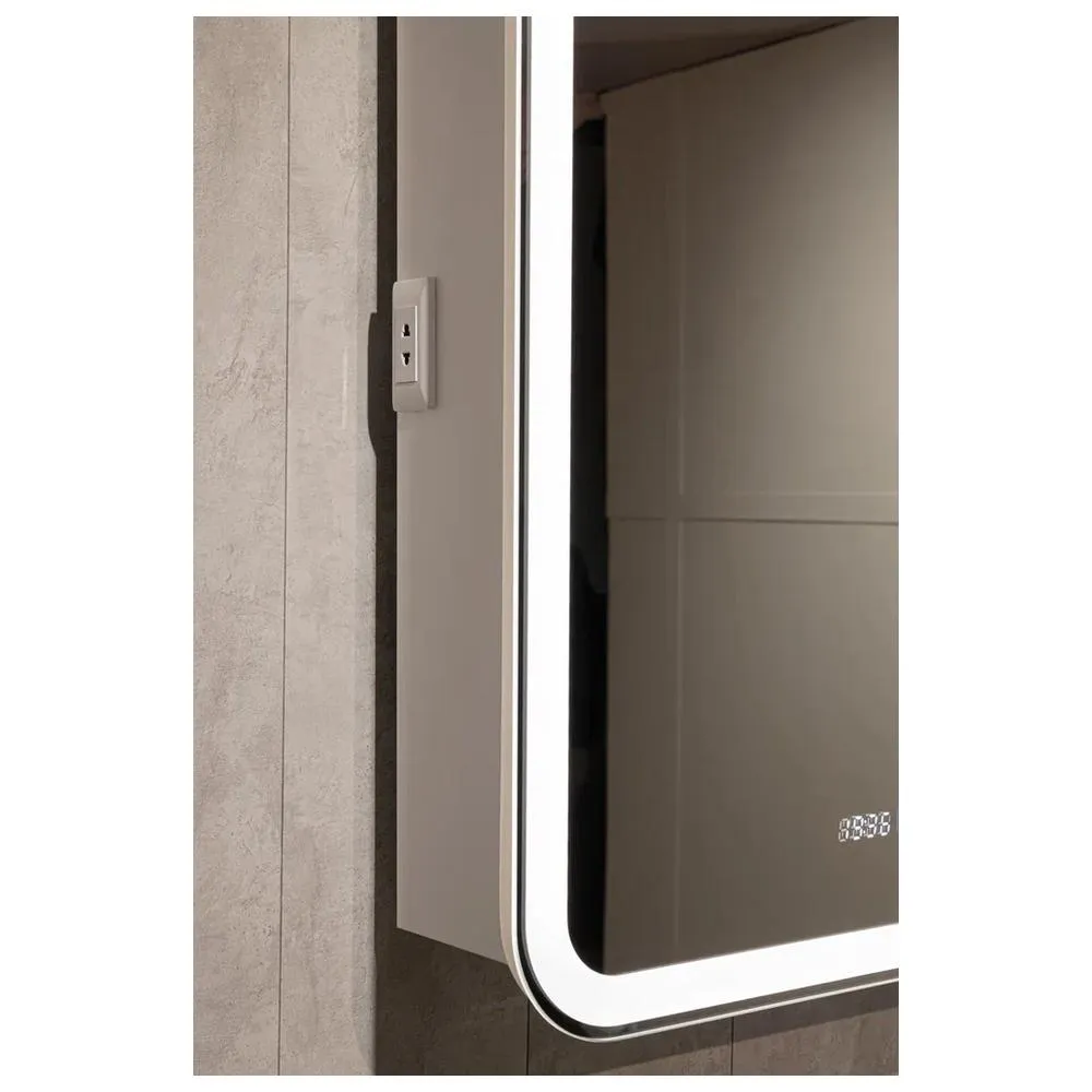 Зеркало-шкаф Silver Mirrors Фиджи 50 - 4.2 левый (часы, ТХ, сенсорный выключатель)