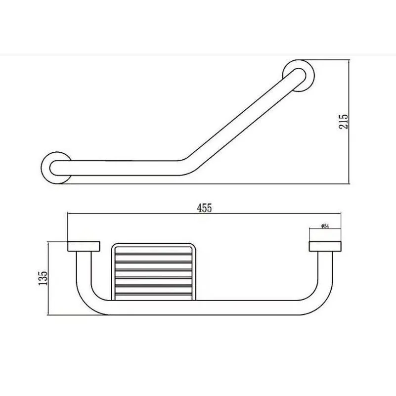 Поручень с мыльницей для ванной D-Lin D292710-3, хром