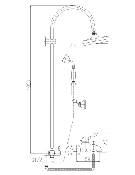Душевая система Rav Slezak Labe L054.5/3Z