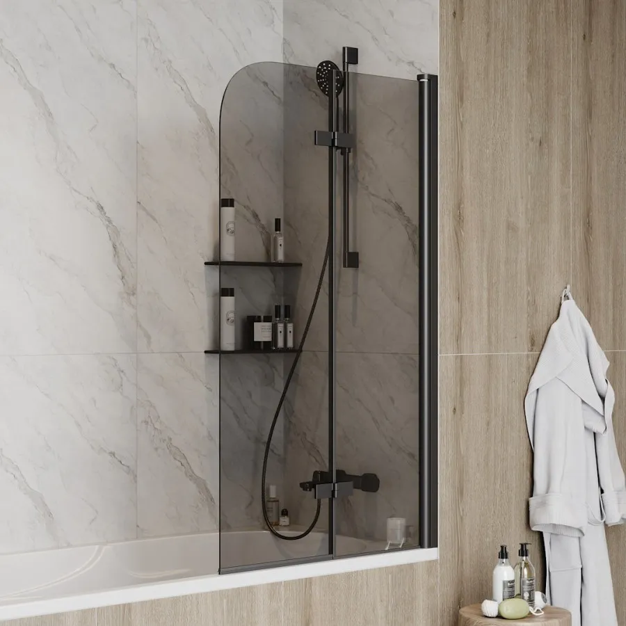 Шторка на ванну 80х140 см Maretti Valentina VA41R8014098-560, профиль черный