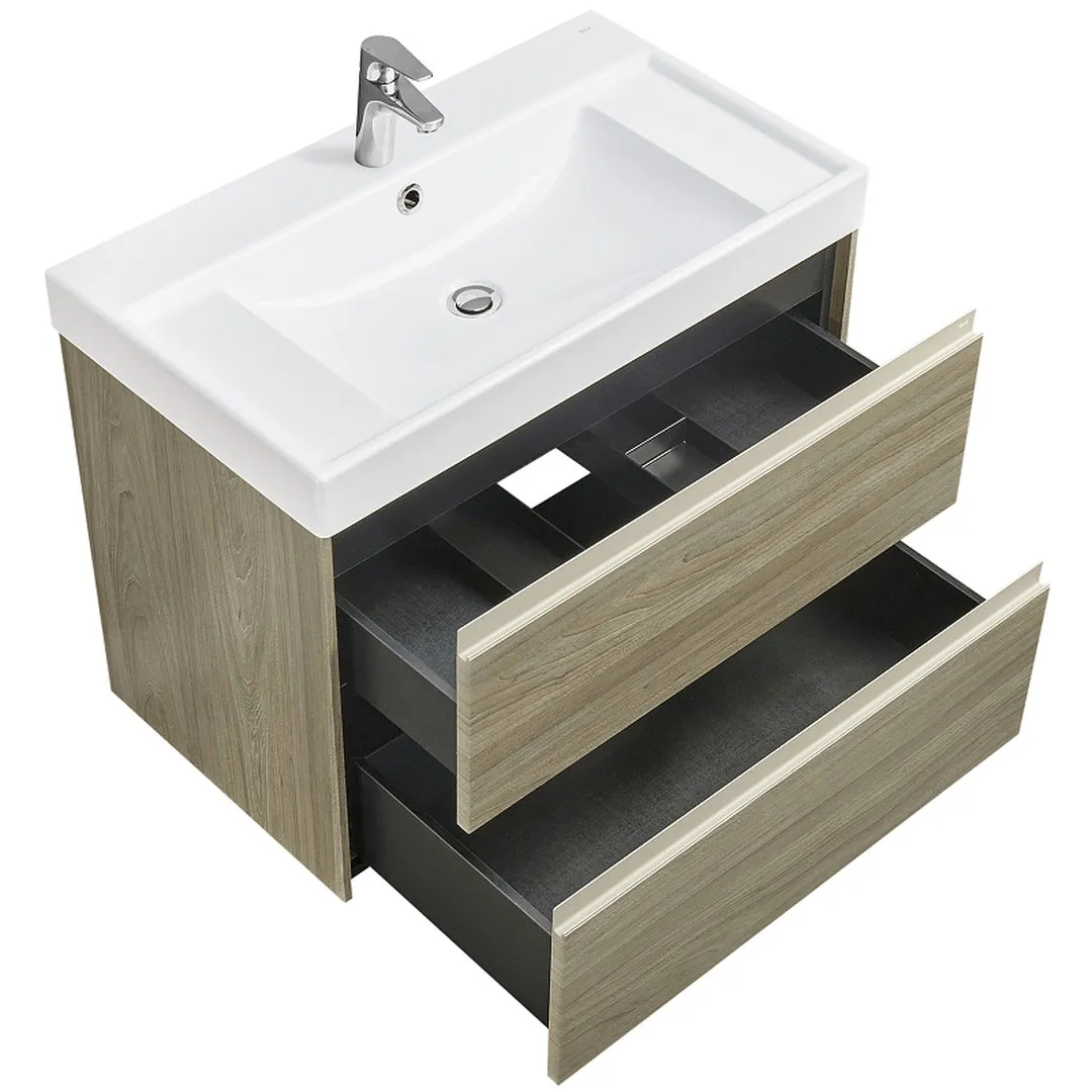 857630511 Roca ONA модуль для раковины 800 мм, 785x450x565 мм, с 2 ящиками, темный вяз