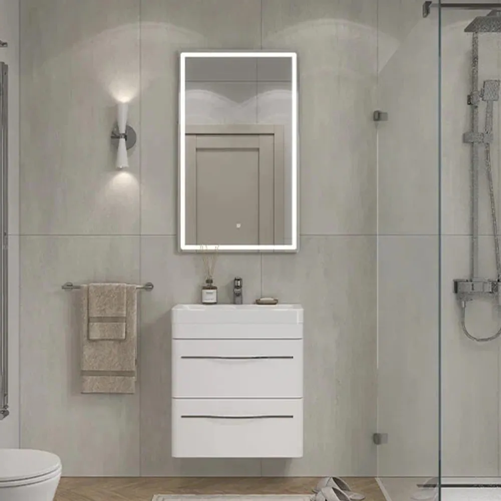 Тумба с раковиной подвесная Velvex Jill tp.JIL.9595.60.2Y белый матовый, 60 см