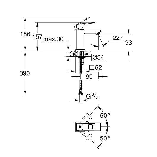 Смеситель для раковины Grohe Eurocube 2313200E