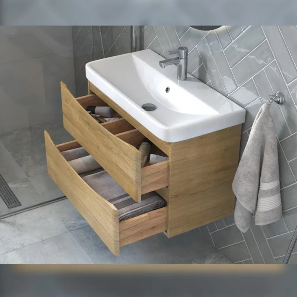 Тумба с раковиной подвесная Velvex Clay tp.CLA.9595.80.2Y дуб верона, 80 см