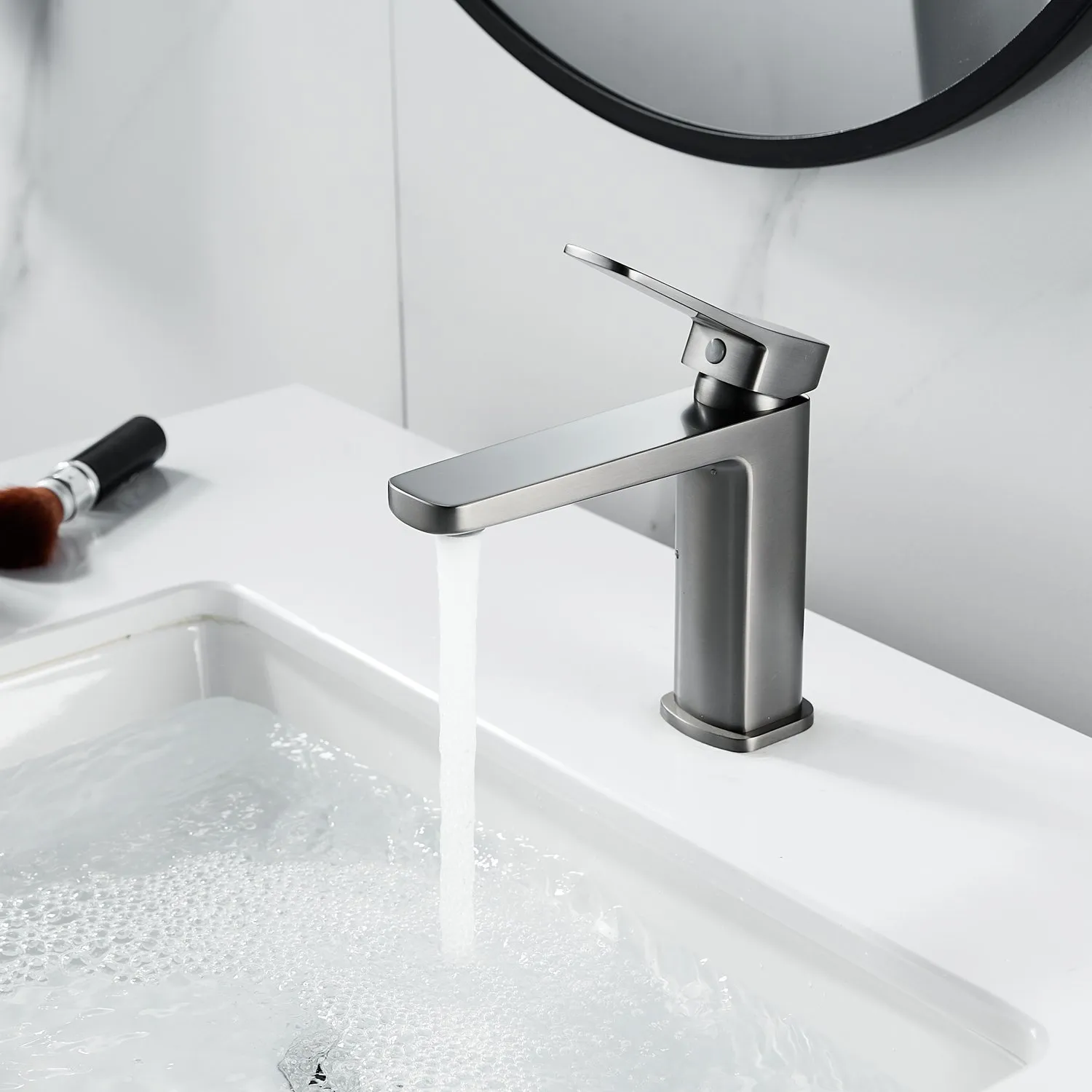 Смеситель для раковины Raffine F0199T, оружейная сталь