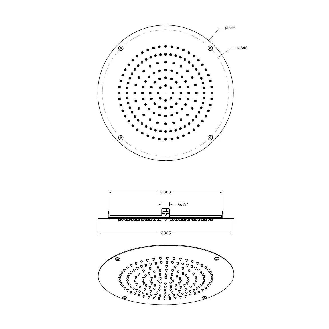 Верхний душ Graffio KINGS KI011NEO, черный